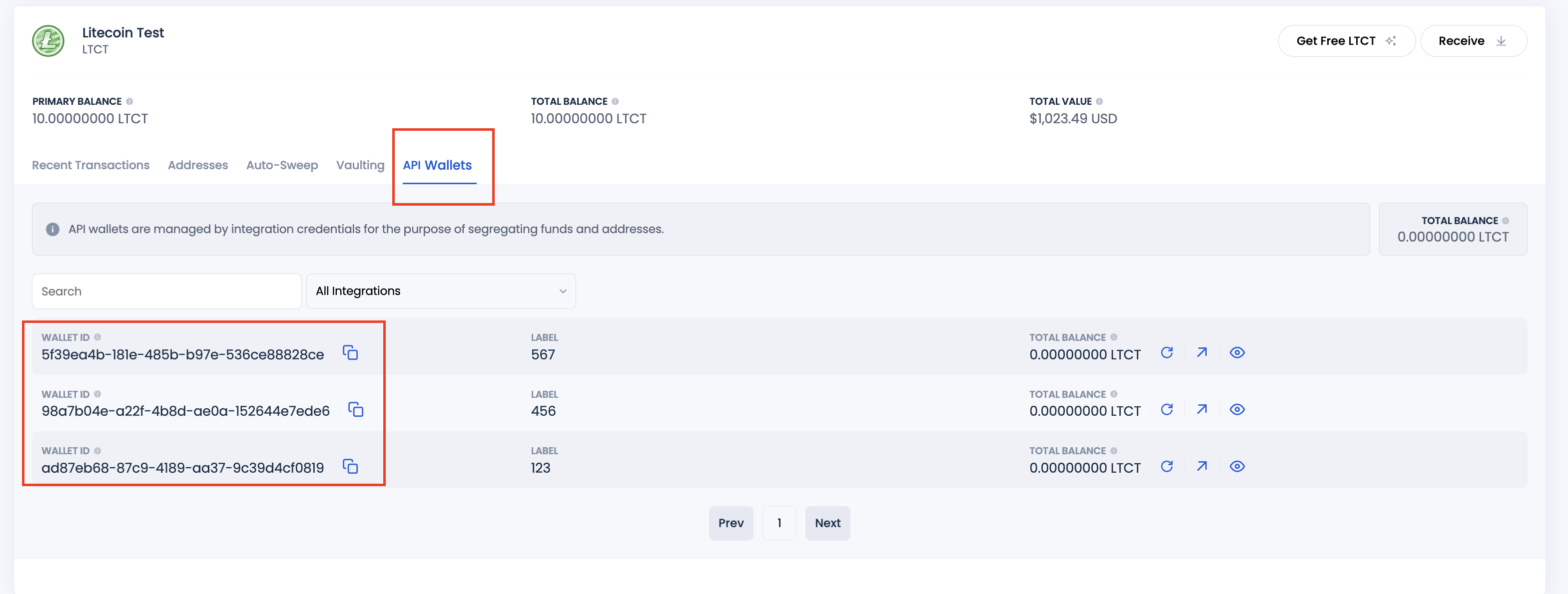 API Wallet